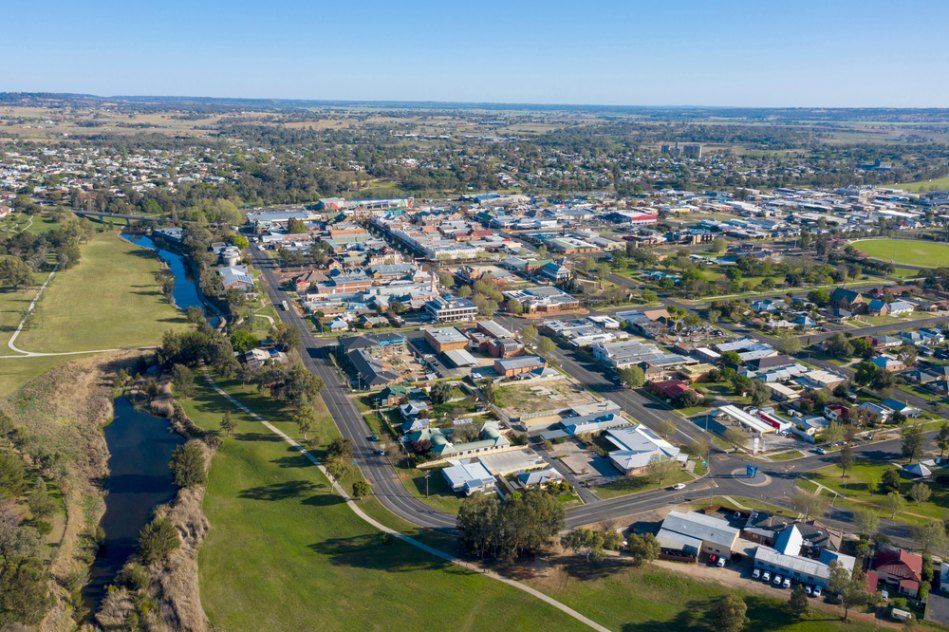 An Aerial View of a Small Town With a River — North West Heating, Cooling and Refrigeration in Inverell, NSW