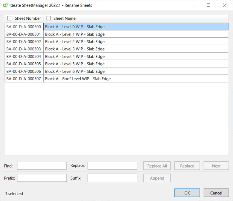 Rename and renumber the sheets with Ideate SheetManager
