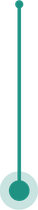 A green pole with a hole in the middle of it.