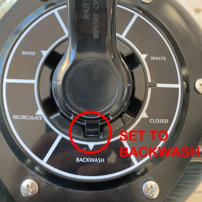 A Close Up Of A Valve That Says Set To Backwash β Dazzling Blue Pool & Spa Centre Gold Coast in Burleigh Heads, QLD