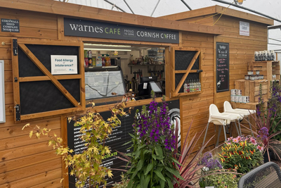 A small, wooden cafe,