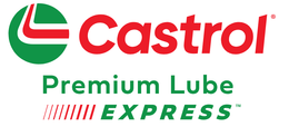 The Castrol Premium Lube Express logo, featuring the red Castrol name, a red and green icon, and green text.