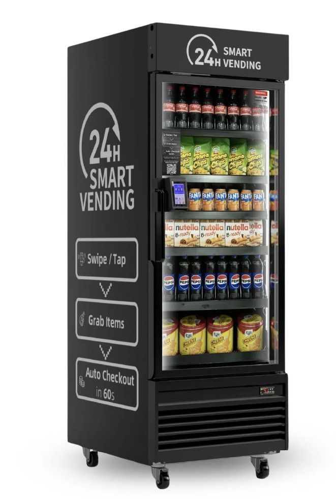 Glassfront  Pepsi machine and snack with Credit Card readers