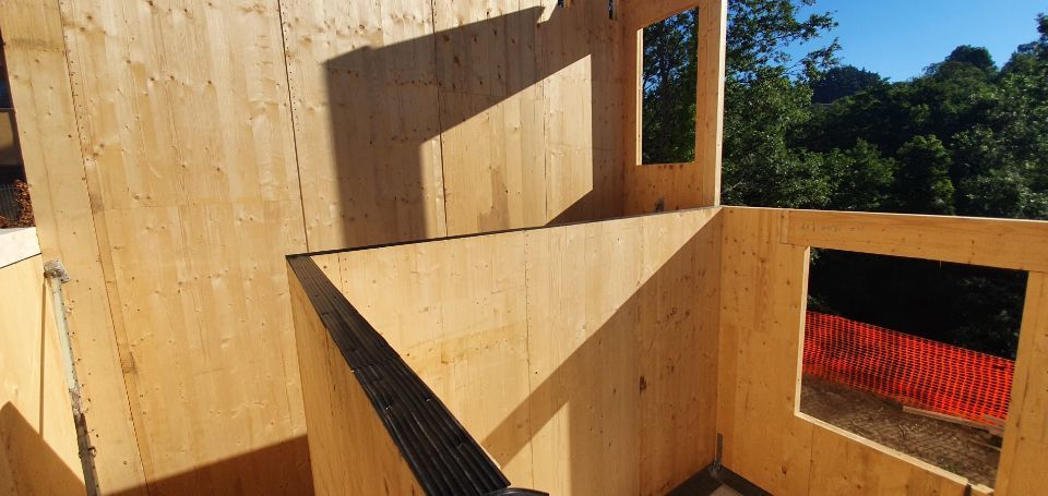 dettaglio di una costruzione edile in legno