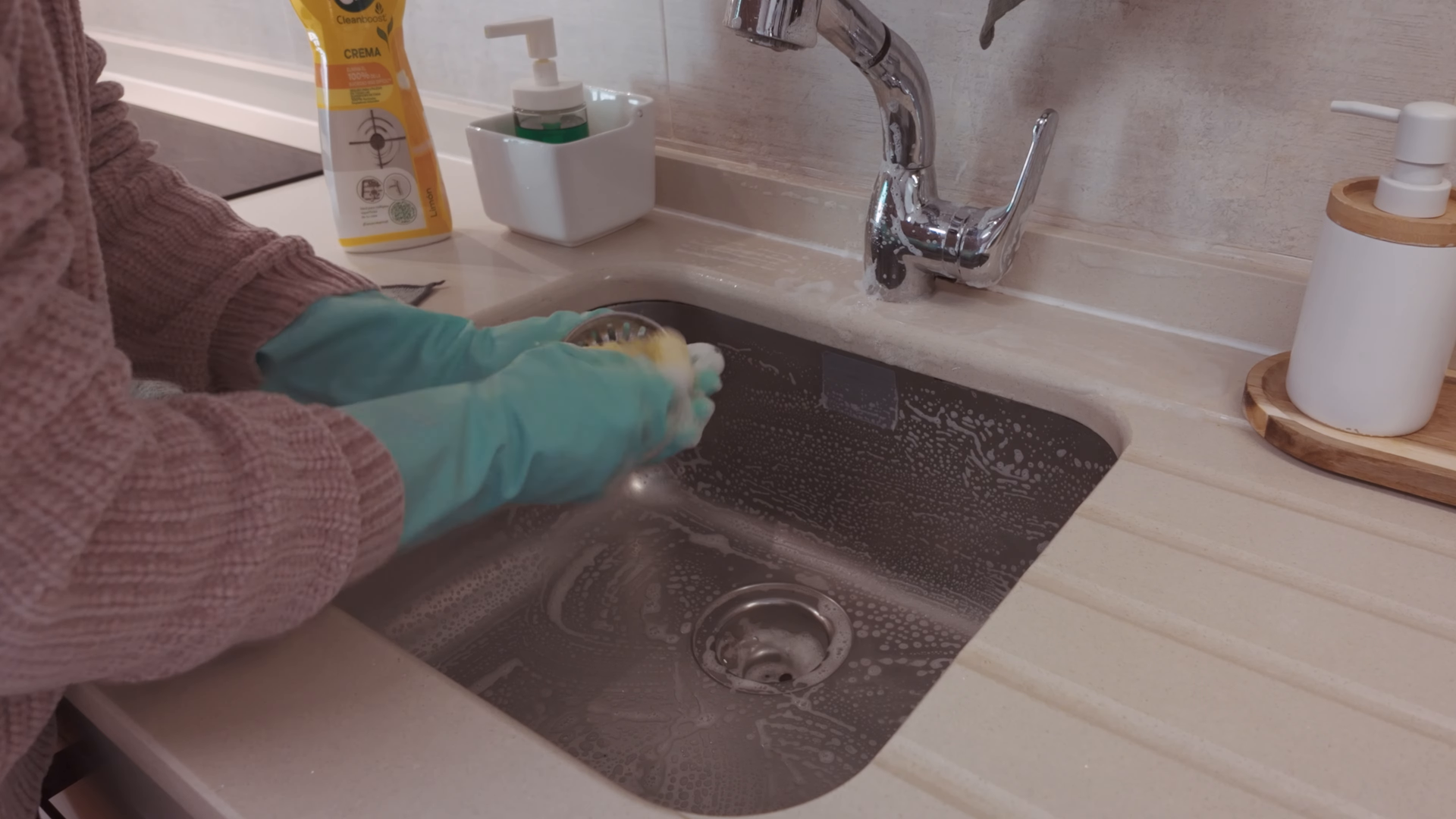 Professional house cleaning service at work in a Manhattan apartment near Rockefeller Center, NYC