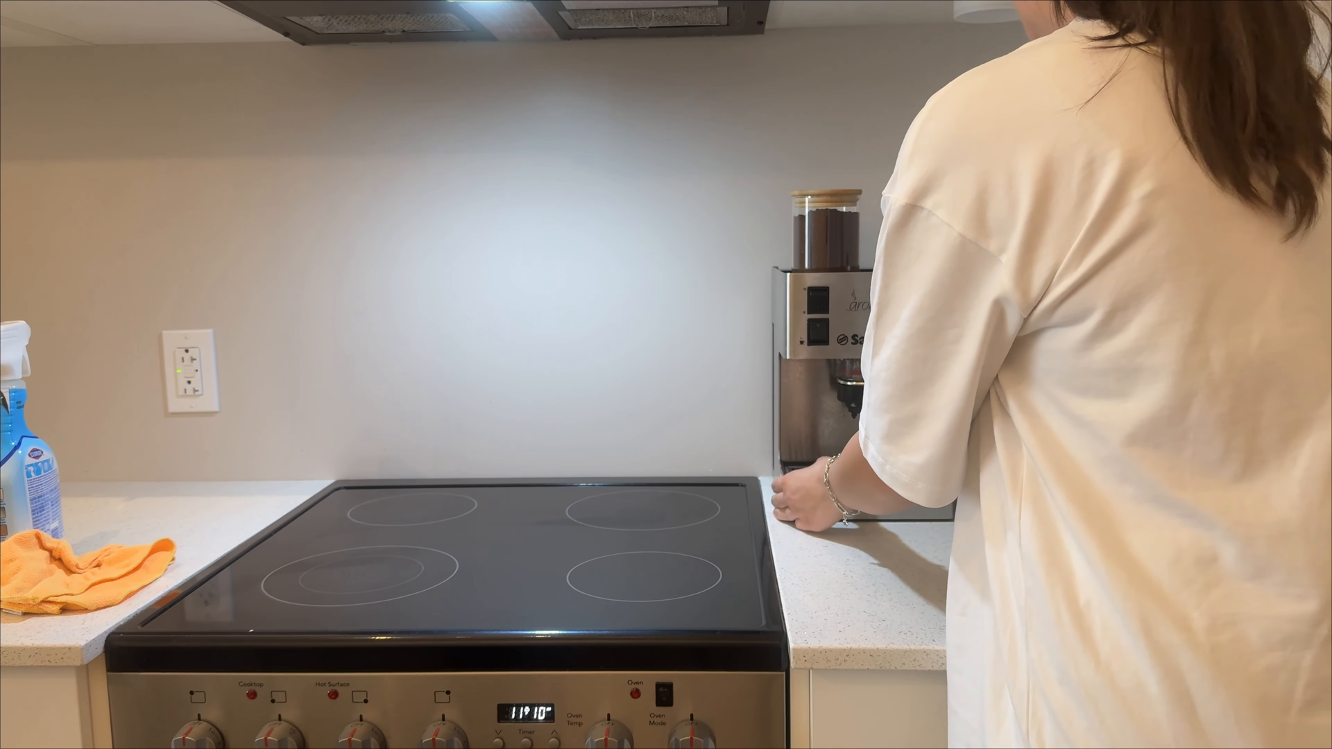 Professional cleaner wiping down surfaces during weekly cleaning in Blissville, Queens