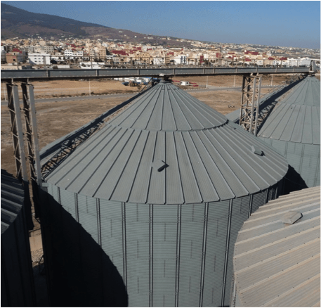 Silos anciennement galvanisés traités avec ZINGA (Maroc)