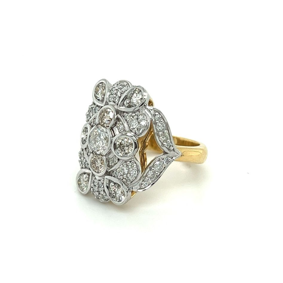 A Yellow and White Gold Ring With Diamonds on a White Background — K. Smith & Son Jewellers In Caloundra, QLD