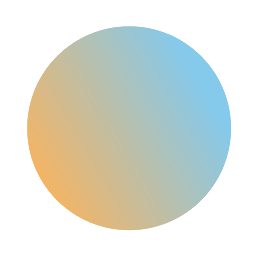 Gradient circle, transitioning from orange to blue.