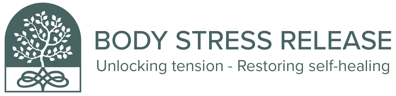 Body Stress Release logo with tree and text “Unlocking tension – Restoring self-healing”