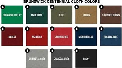 Brunswick Centennial Cloth Colors — Davies, FL — Atlas Billiards