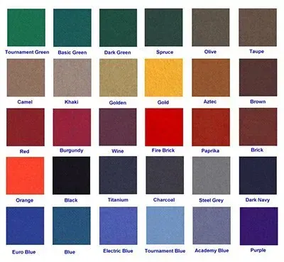 Proline Color Chart — Davies, FL — Atlas Billiards