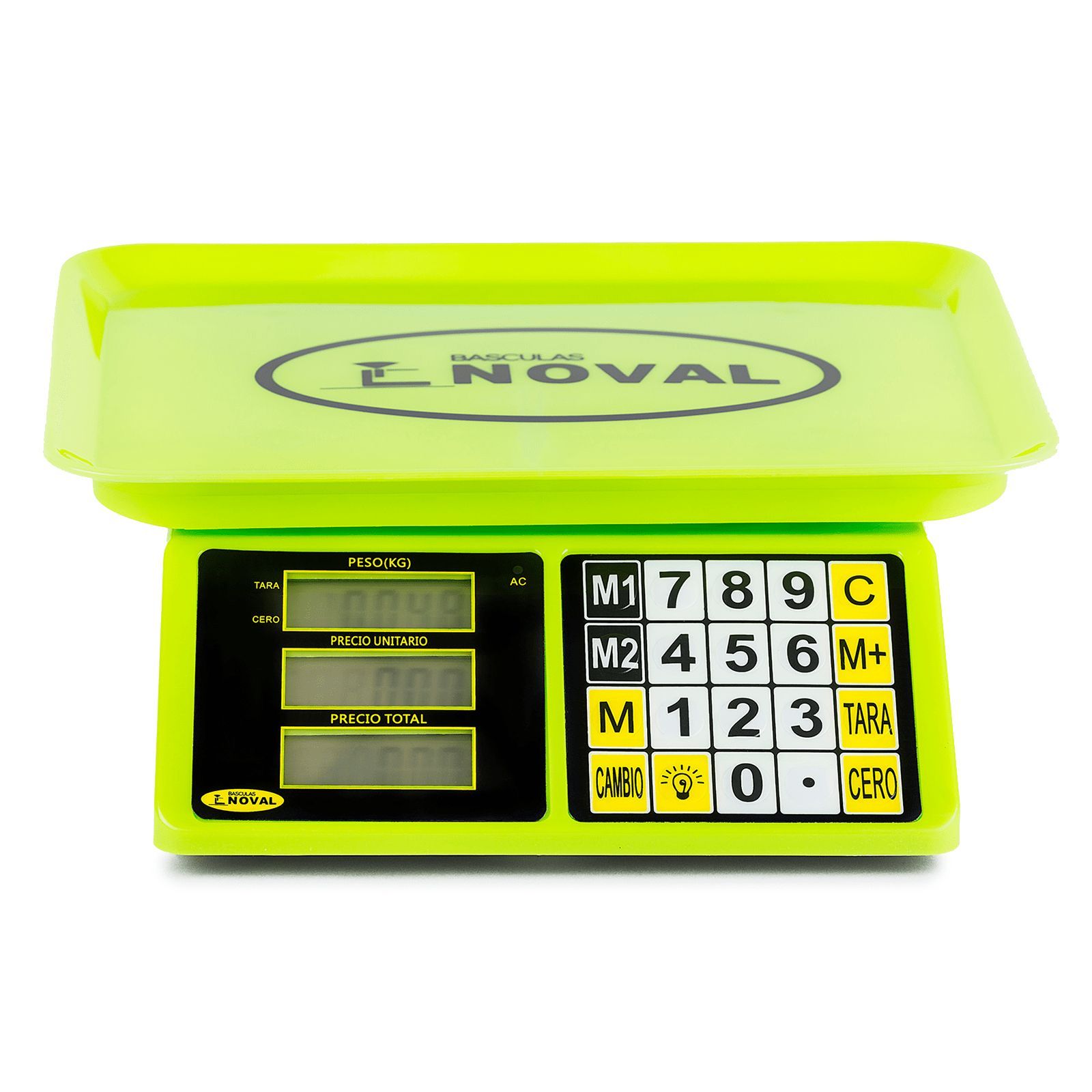 Bascula electronica marca NOVAL mod. ECO-15TN cap. 20Kg/2g. 27x19 cm. Eliminador incluido