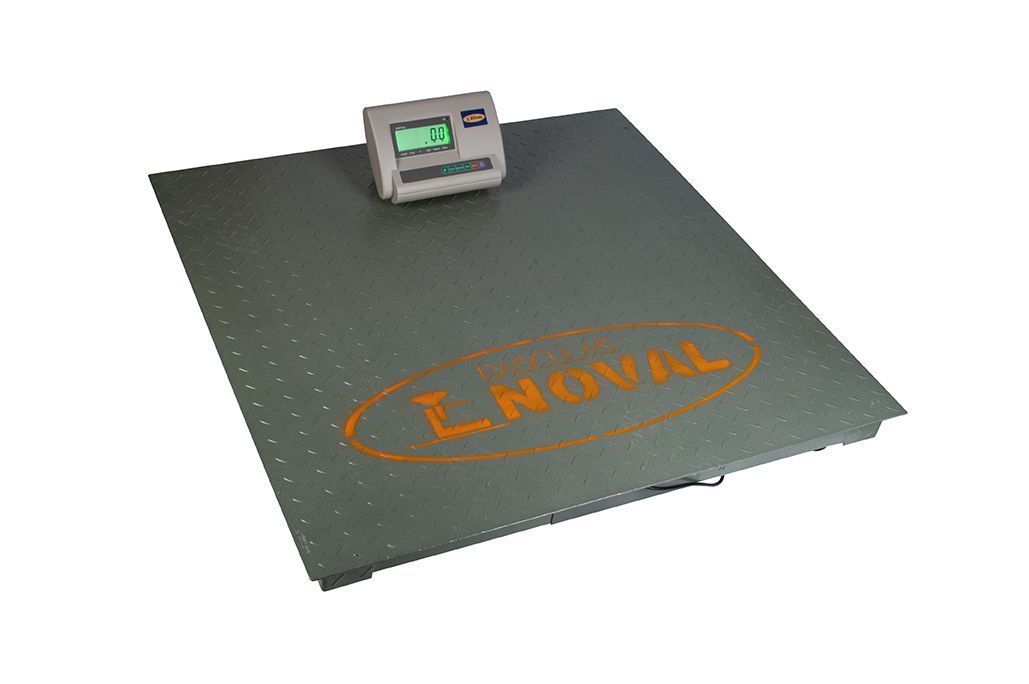 Bascula de plataforma en acero niquelado de 1.20 x 1.20 mts. Noval PLA TN cap.configurable 5,000T