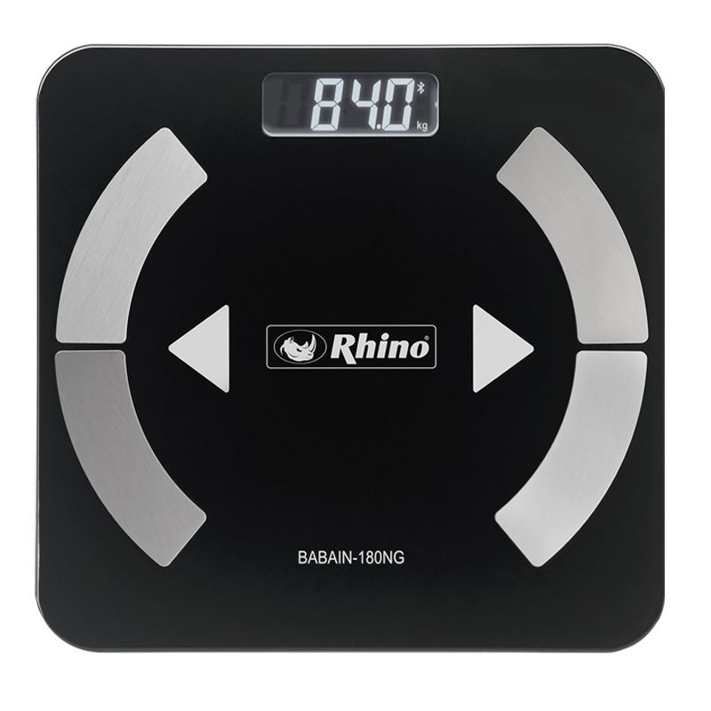 Bascula inteligente para peso corporal RHINO mod. BABAIN-180NG cap. 180Kg (negra) wifi