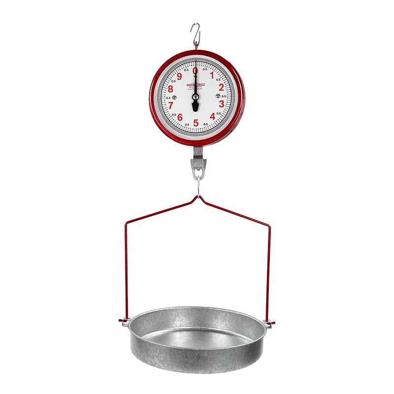 Bascula colgante TECNOCOR tipo reloj modelo 10-CHS cap. 10kg/25g cuerpo en lamina acero cap 10 kg