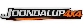 Joondalup 4x4 logo in black, white, and orange with bold italic lettering