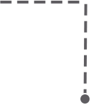 Gray dashed vertical line ending in a dark gray circle