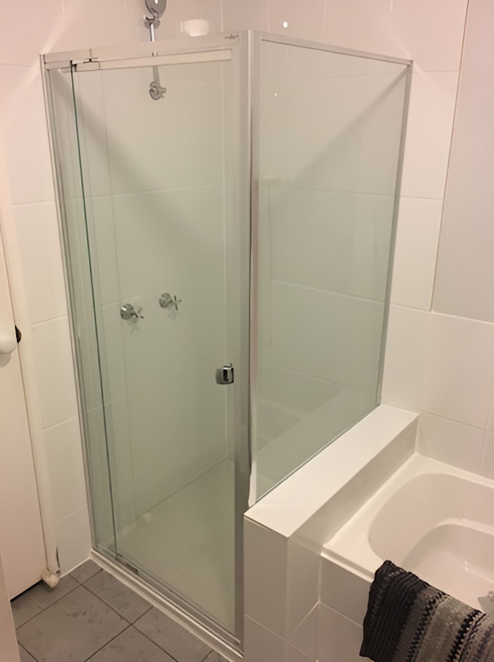 A Bathroom With A Shower Stall And A Bathtub — Mobile Shower Door Doctor In Maroochydore, QLD