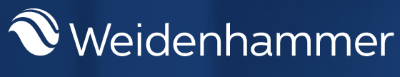 Weidenhammer logo: white waves and the word 