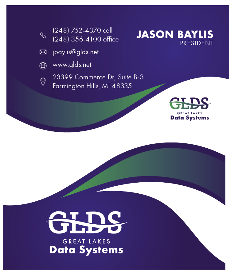A business card for glds great lakes data systems