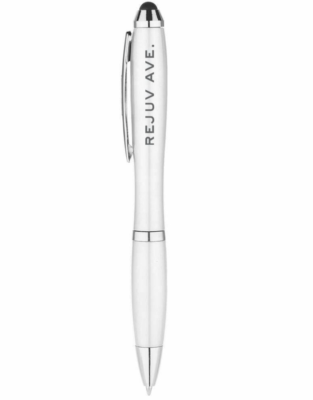 A white pen with rejuv ave written on it