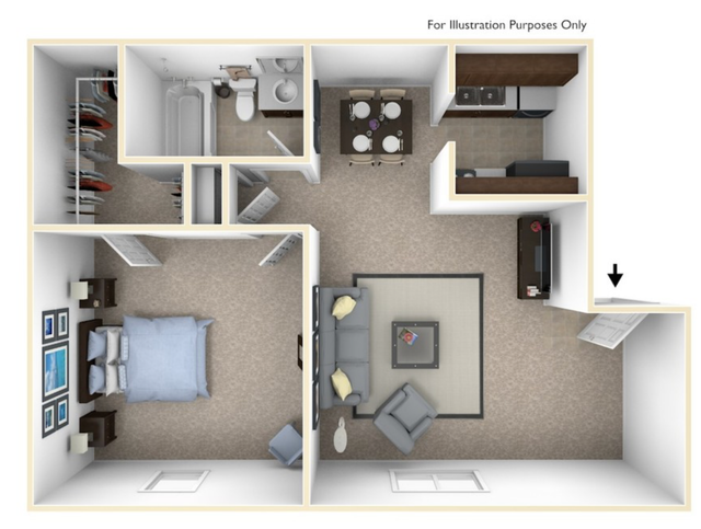 An aerial view of a floor plan of a house