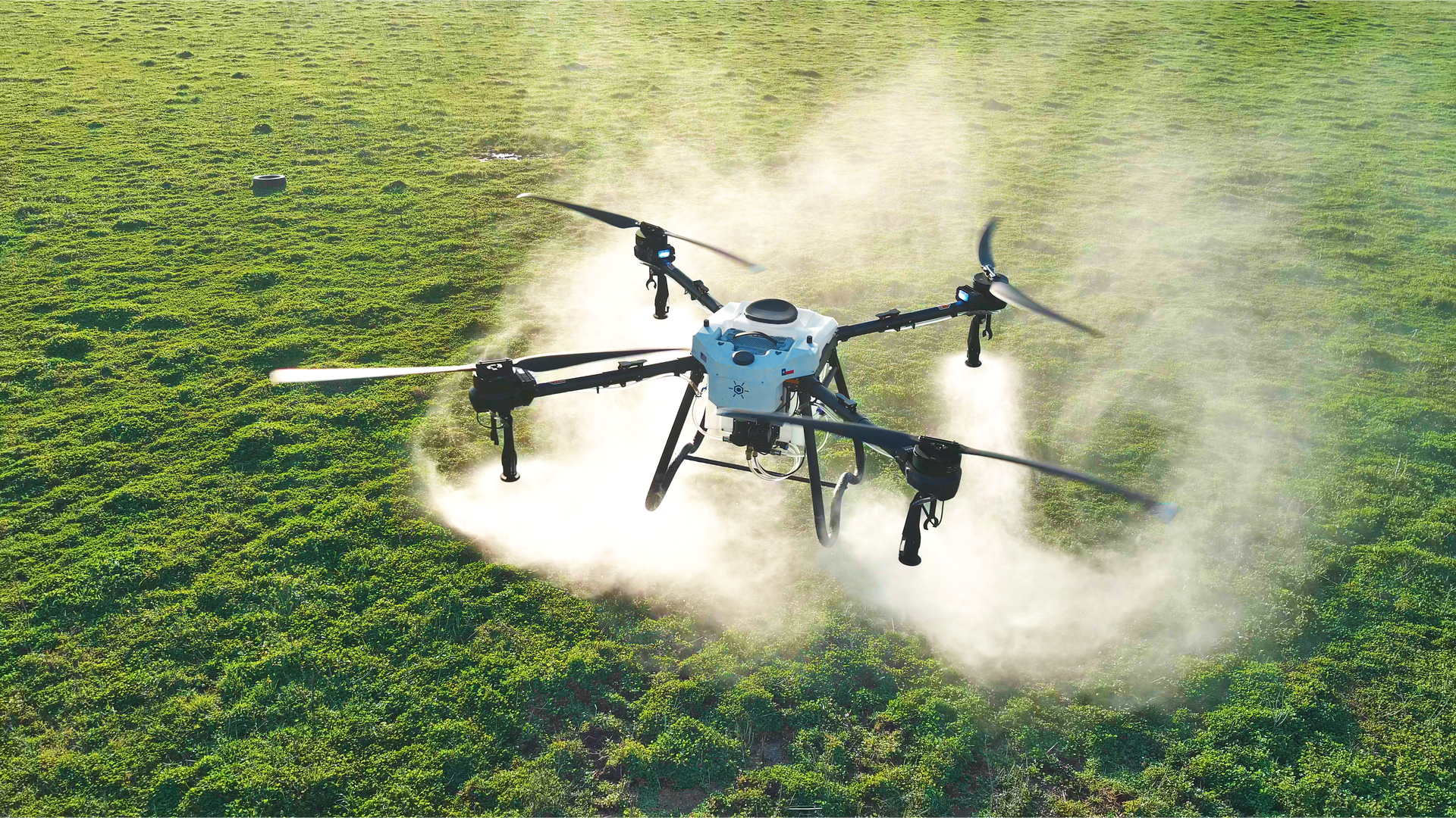 Hylio Ares Drone Spraying Crop