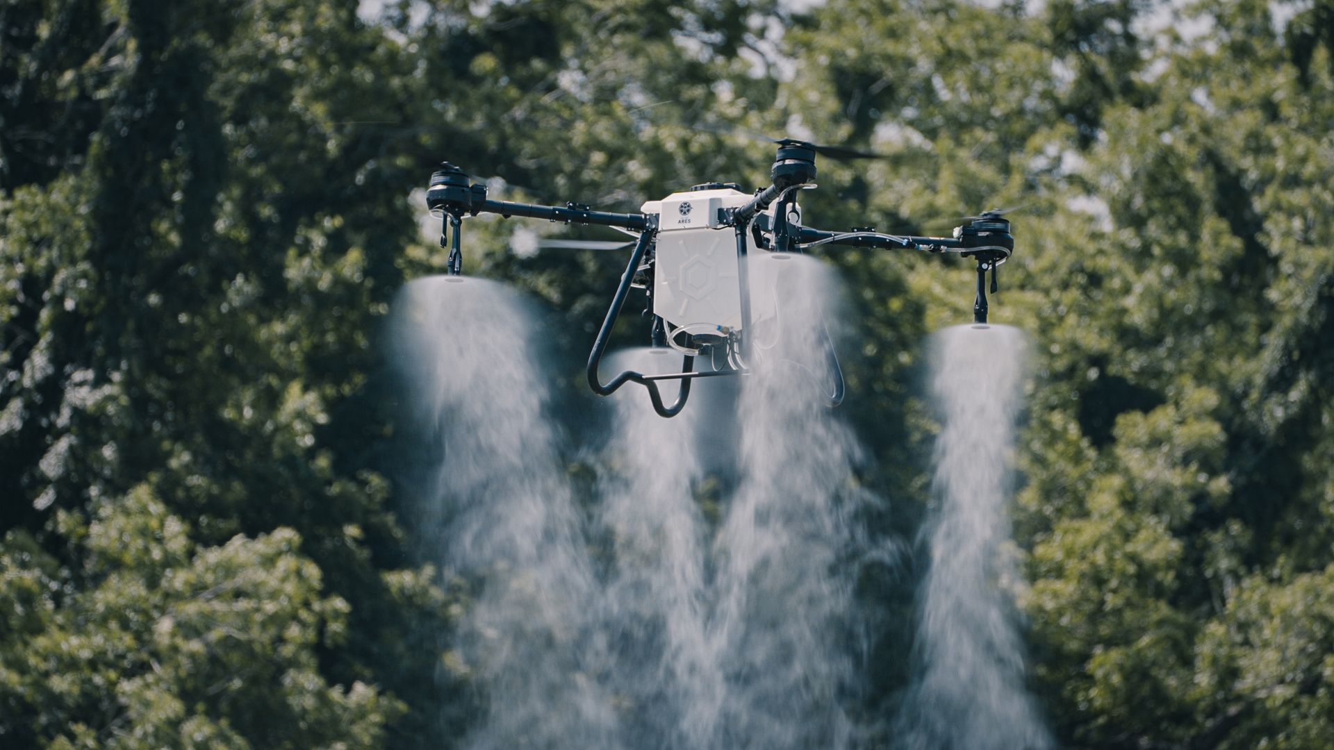 Hylio Ares Drone Spraying Crop