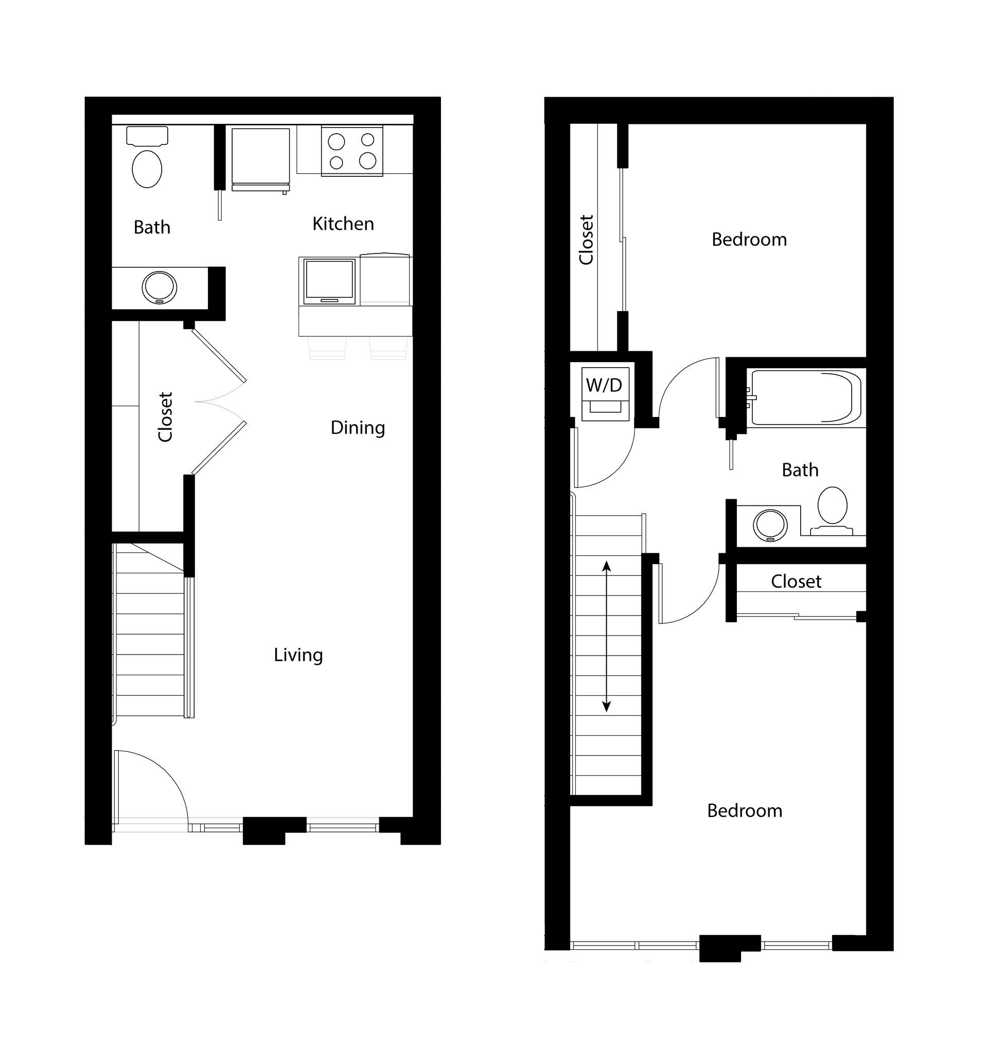 Floor Plan for a 2x1.5