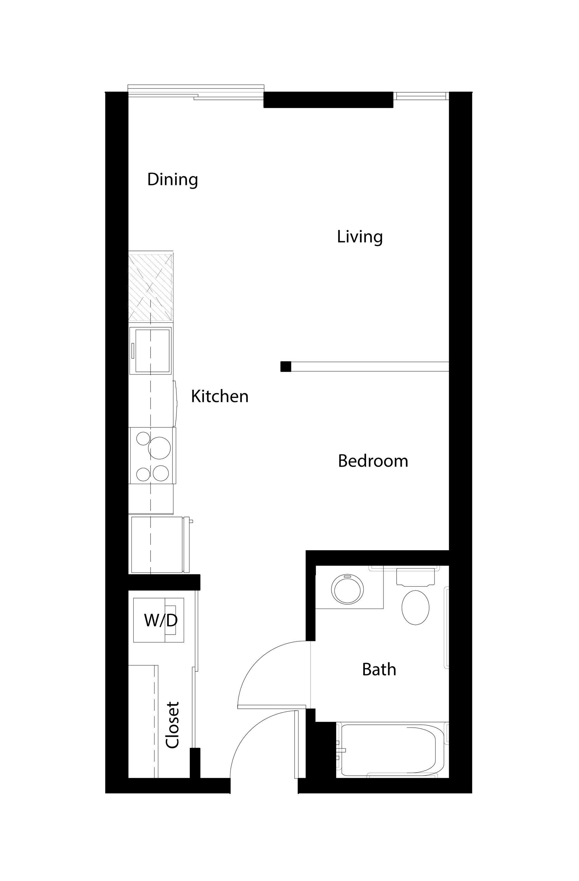Floor Plan for a 1x1