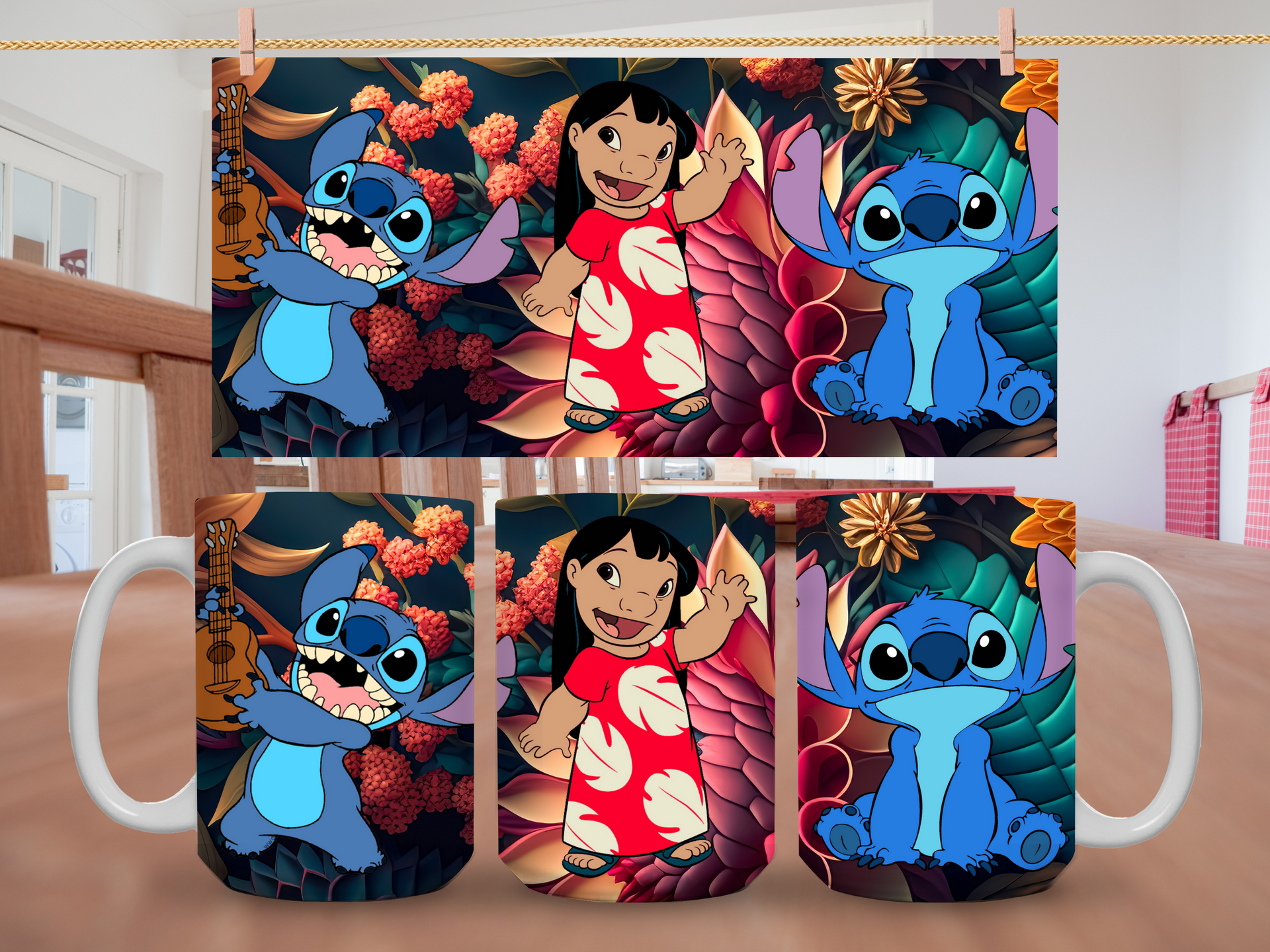 15oz Lilo & Stitch Guitar Mug