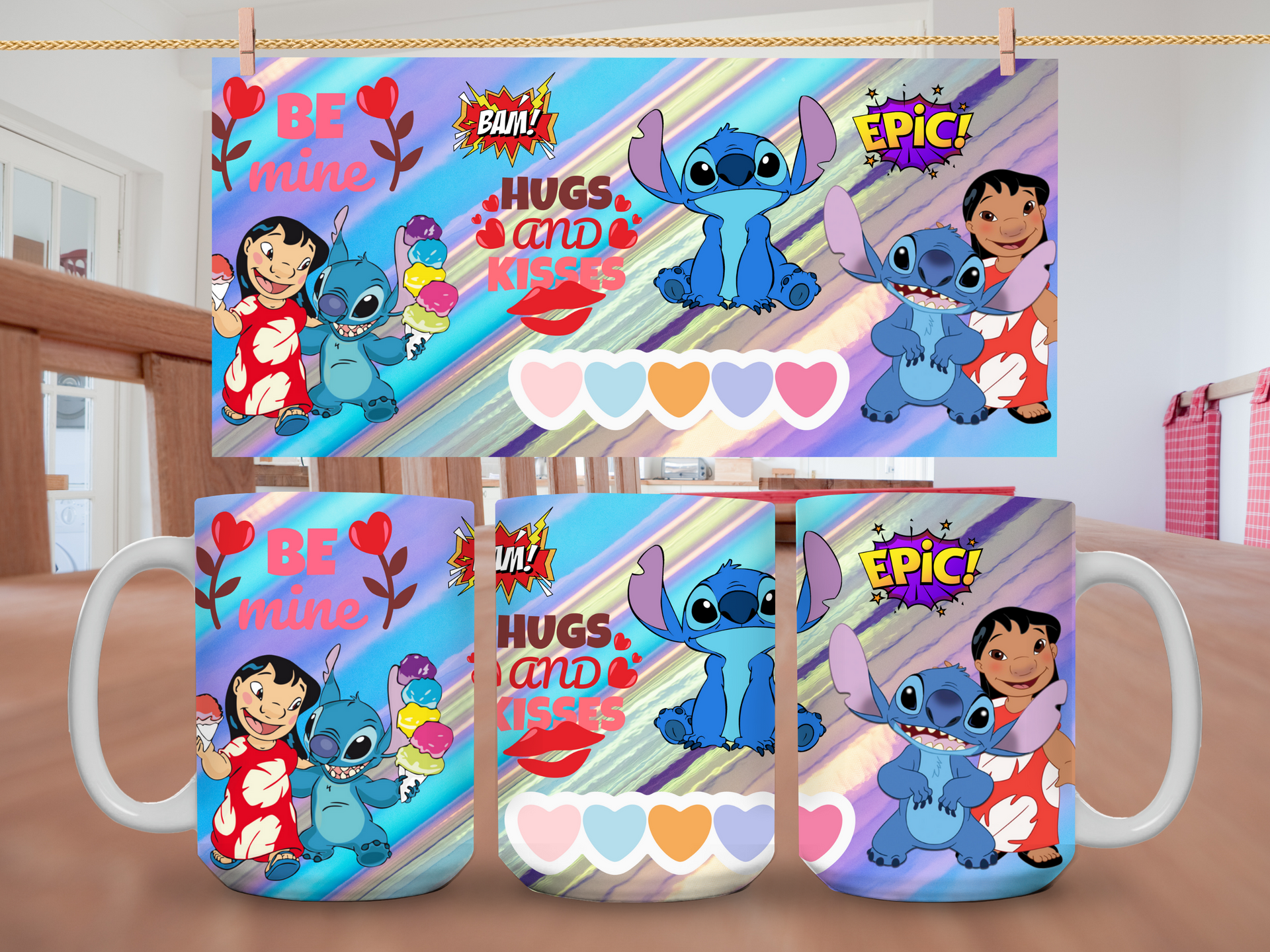 15oz Lilo & Stitch Hugs & Kisses Mug