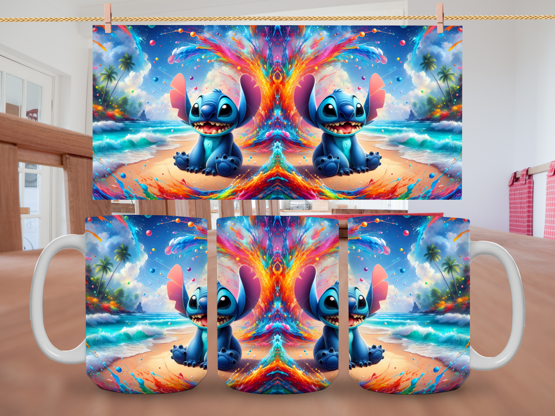 15oz Stitch Color Splash Mug
