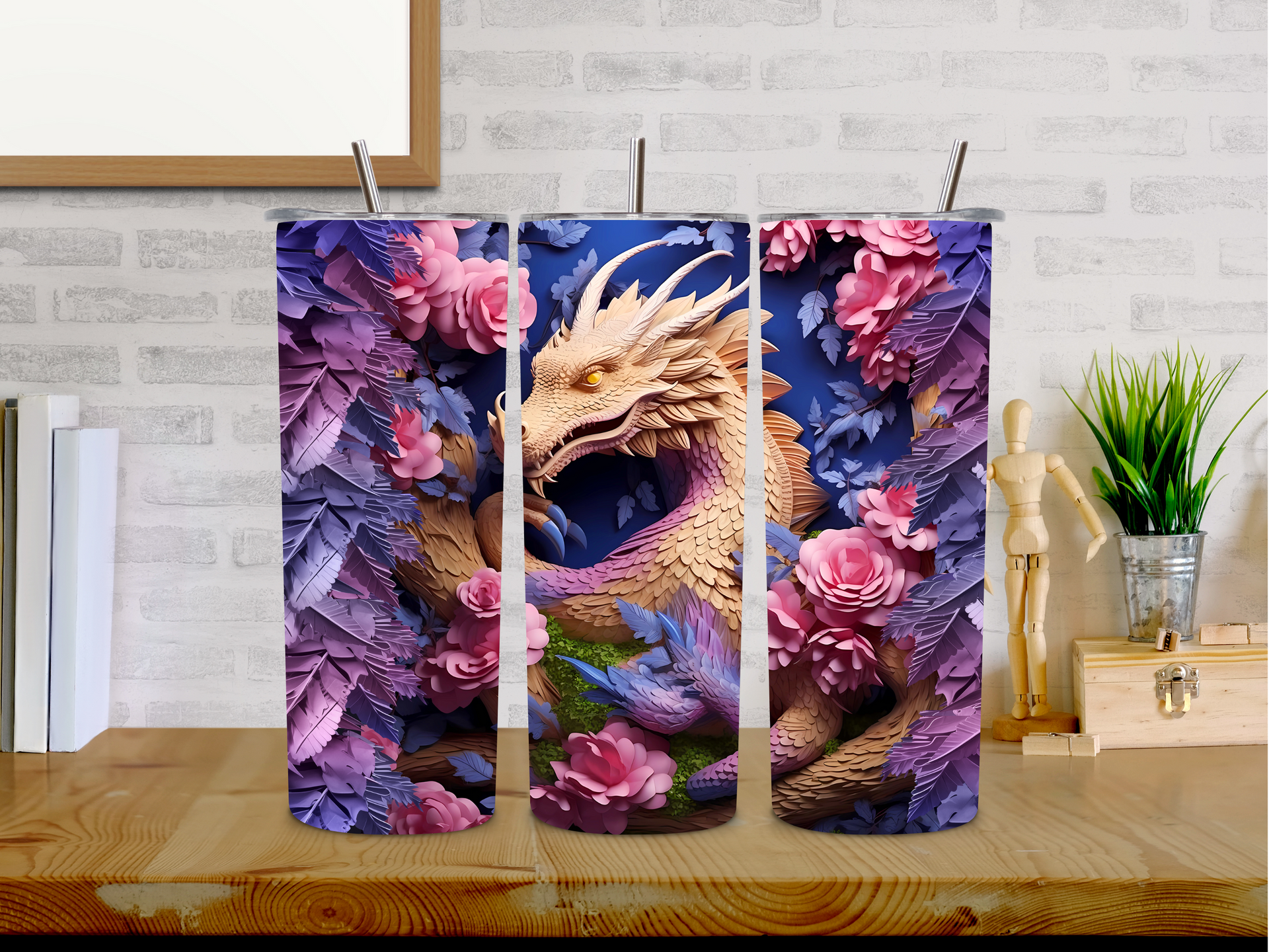 20oz 3D Fairy Flower Dragon