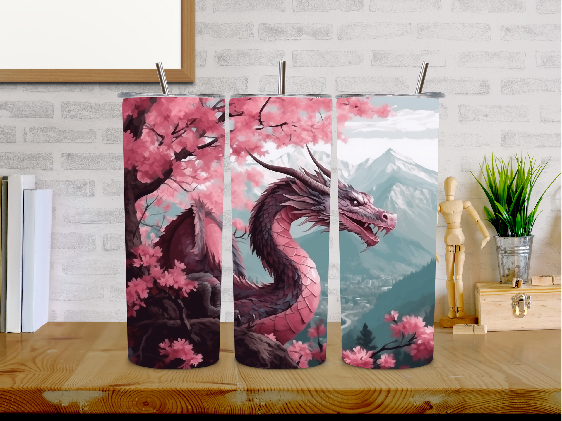 20oz Pink Dragon Tumbler