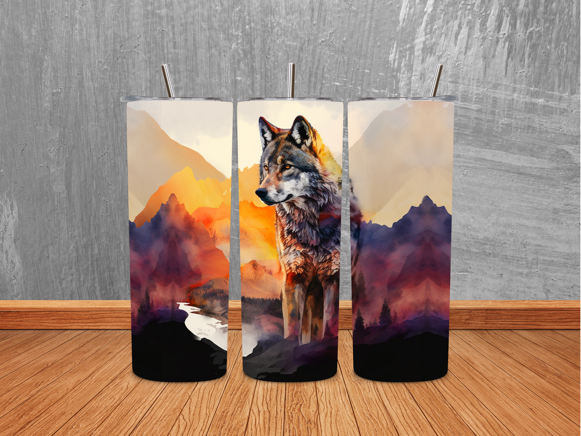 20oz Mountain Wolf Tumbler