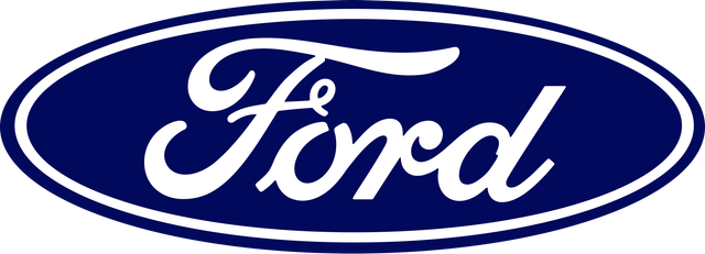 Ford logo in white script on a blue oval background