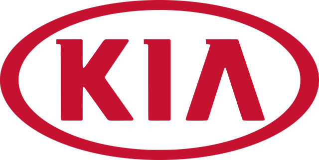 KIA logo in red inside a red oval outline on a white background
