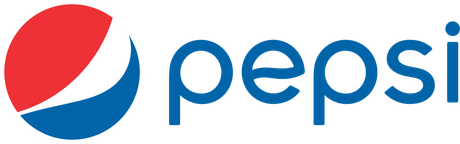 Pepsi logo: A red and blue globe-like design with the word 