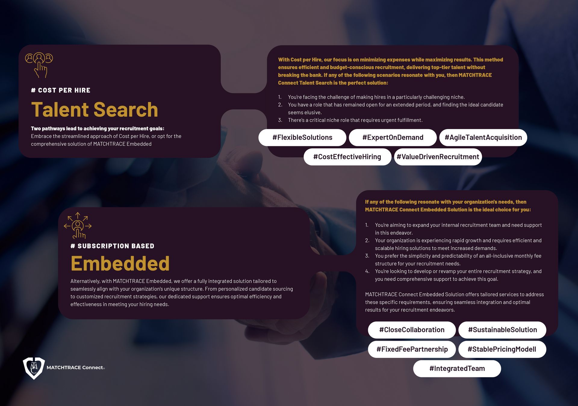 A screenshot of a talent search and embedded page