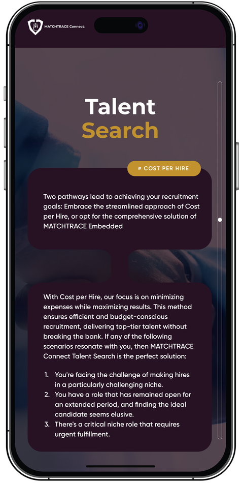 A cell phone with a talent search page on it.