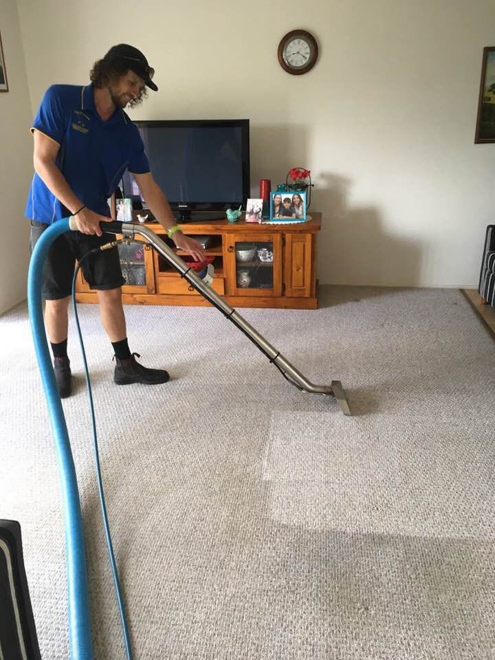 Professional Cleaner Vacuuming Carpet — Cleaning Company in Bundaberg