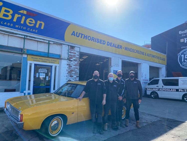 Four Men in Front of Company Building — Ballarat, VIC — Ballarat Auto Glass