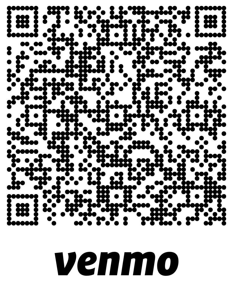 A qr code for venmo is shown on a white background.