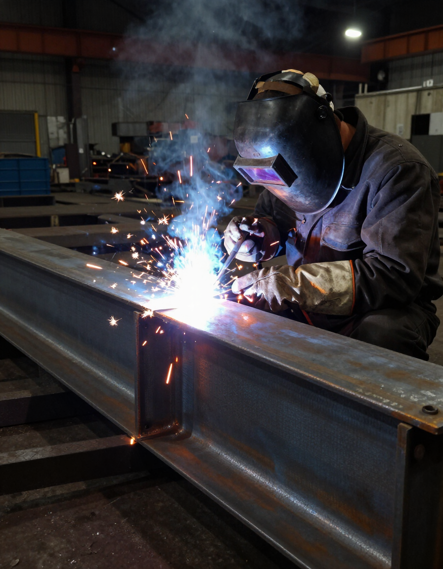 Steel ramp fabrication in progress