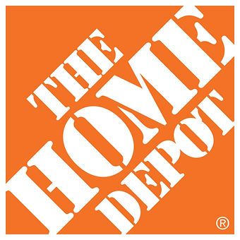 The Home Depot logo in white on an orange background