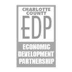 Charlotte County EDP logo: gray rectangle with 
