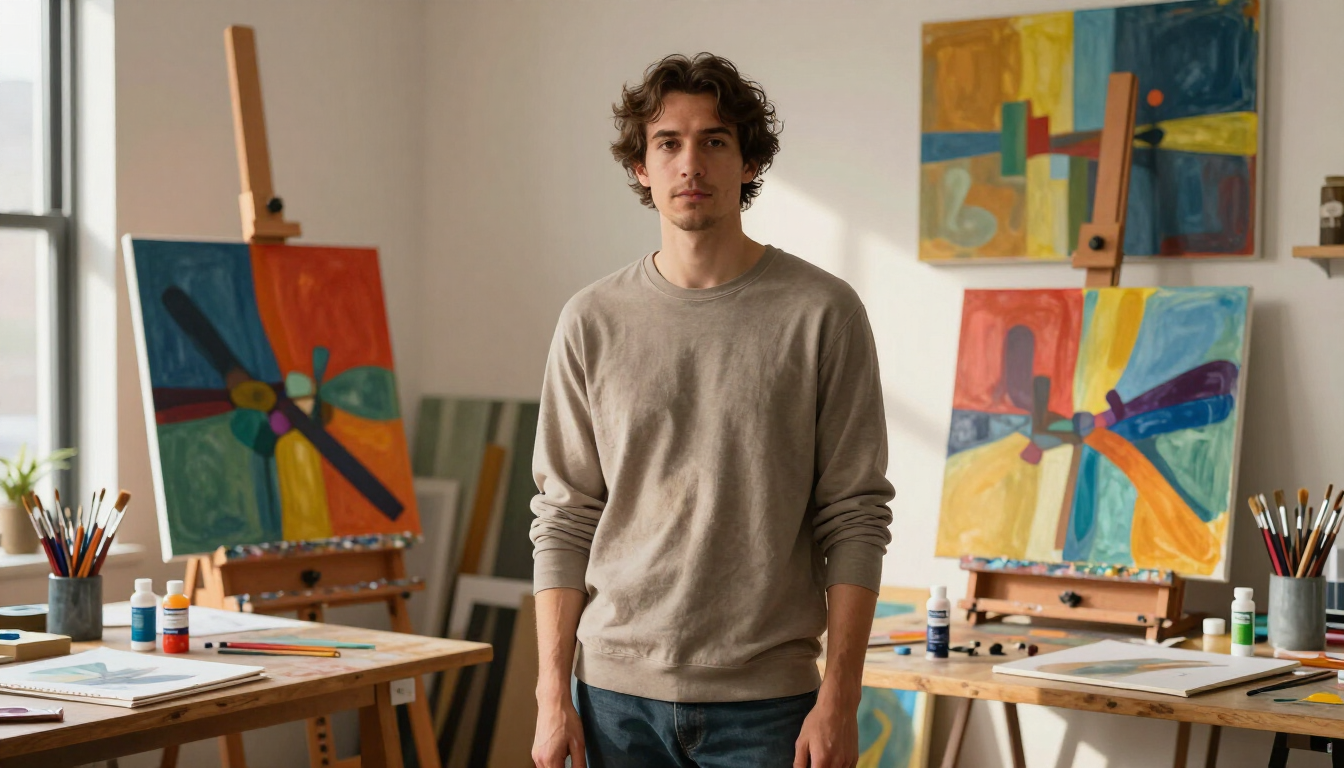 Artist in their studio