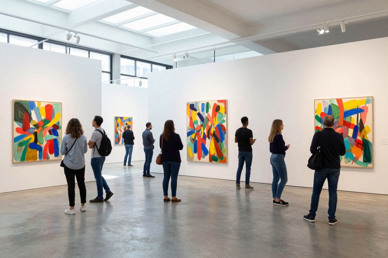 Gallery installation with viewers